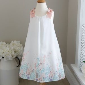 Girl's White Sundress Beach Vacation Party Designer Couture NWT